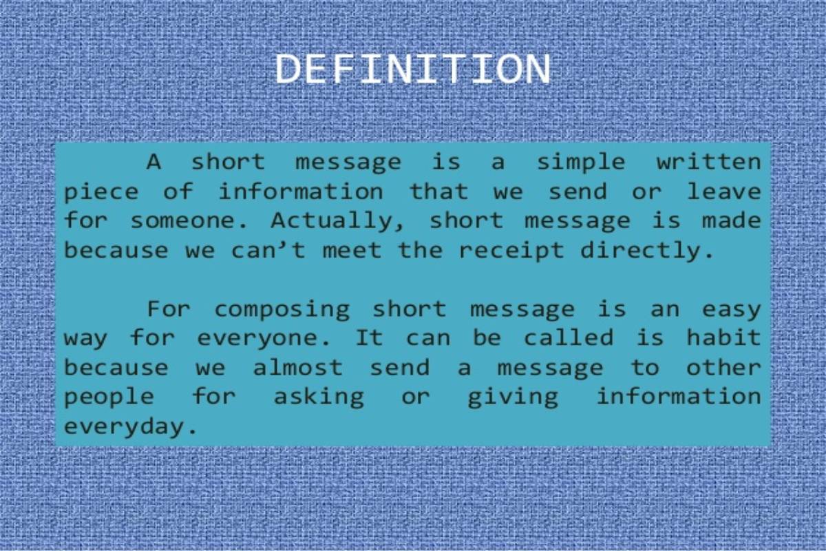 What is the Definition of the Message ? - Definition